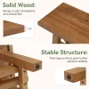 55" Solid Wood Entryway Bench, 2-Tier Shoe Bench with Shelf for Hallway