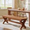 55" Solid Wood Entryway Bench, Farmhouse Indoor Bench Narrow Hallway Seat