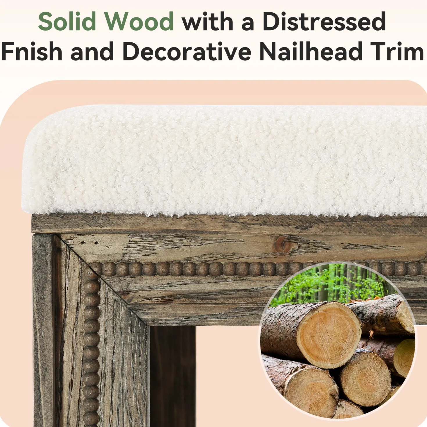 55" Solid Wood Entryway Bench, Upholstered Shoe Bench with Storage Shelf for Hallway