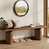 62.99" Solid Wood Entryway Bench, Farmhouse Indoor End of Bed Bench