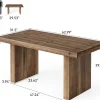 63" Solid Wood Executive Desk, Farmhouse Large Computer Desk with Sturdy Legs