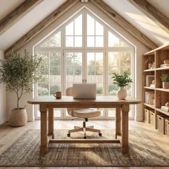 63" Solid Wood Executive Desk, Heavy-Duty Office Computer Desk with Thick Top & Sturdy Legs