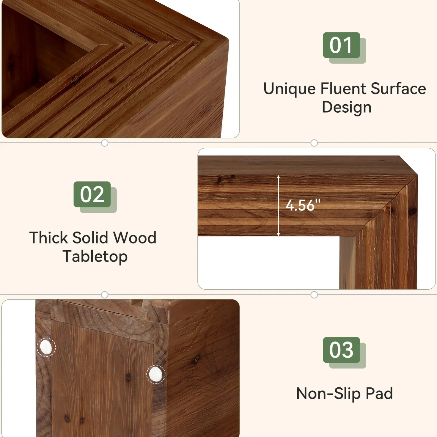63" Solid Wood Farmhouse Console Table, Entryway & Sofa Table with Storage Shelf