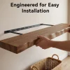 63" Solid Wood Floating Mantel Shelf with Live Edge, Rustic Fireplace Mantel & Wall Shelf for Living Room