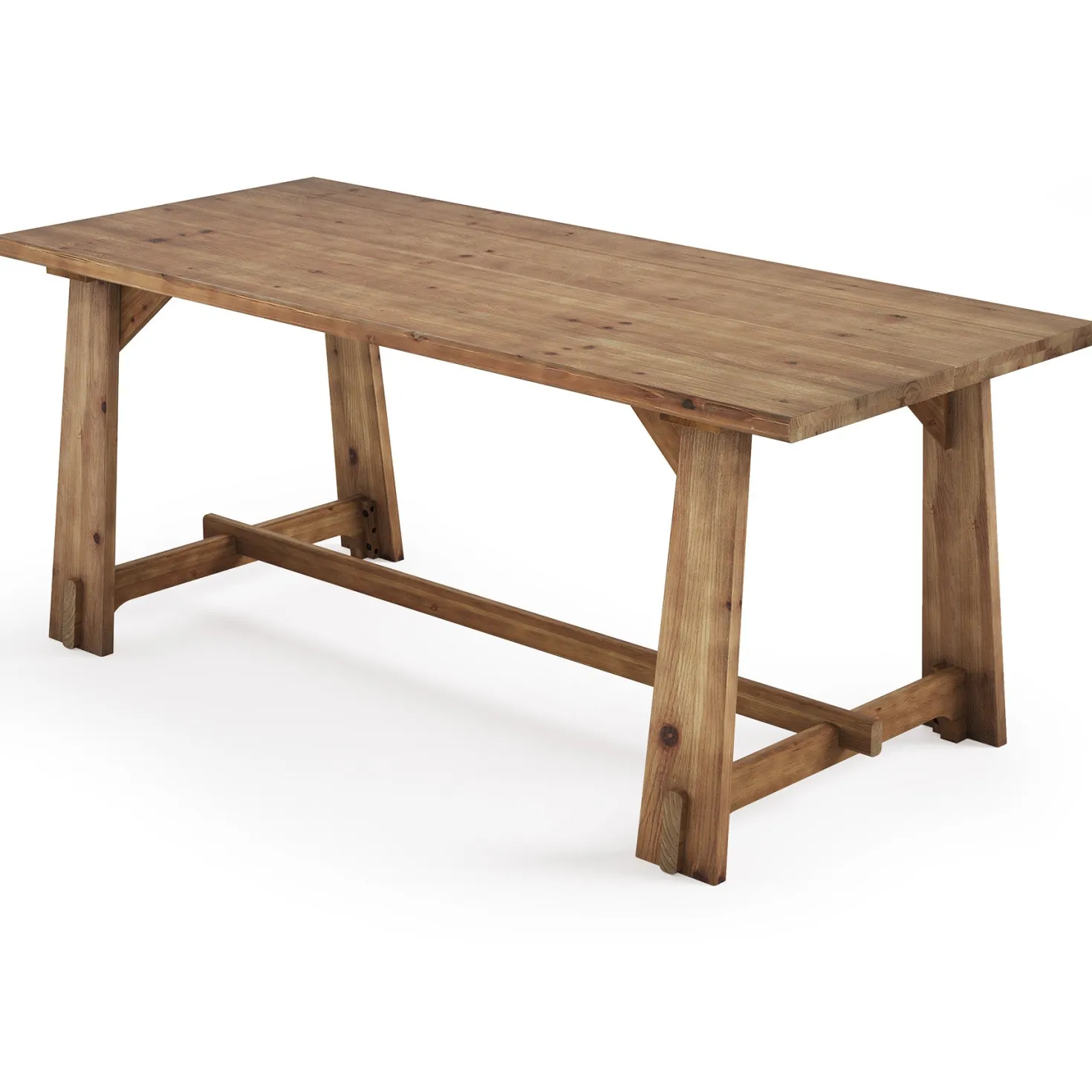 63" Solid Wood Office Desk, Farmhouse Executive Computer Desk with Large Work Surface