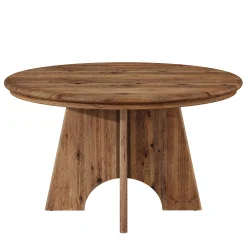 47" Solid Wood Round Dining Table, Farmhouse Kitchen Table for 4-6 People for Dining Room
