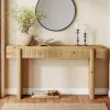 55" Solid Wood Rustic Console Table, Farmhouse Entryway Table Behind Couch for Living Room