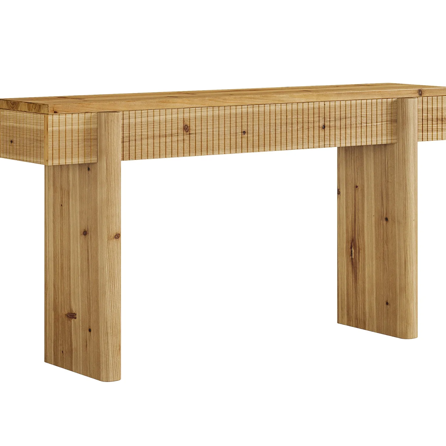 55" Solid Wood Rustic Console Table, Farmhouse Entryway Table Behind Couch for Living Room