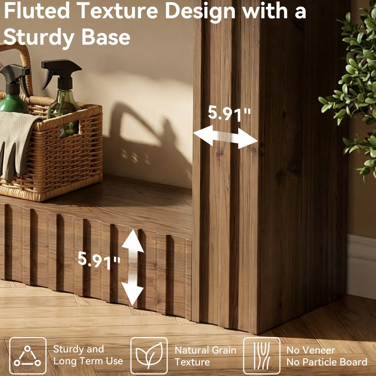 63" Solid Wood Sofa Table, Rustic Console Table with Open Shelf for Entryway, Hallway, or Behind Couch