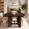 47" Solid Wood Square Dining Table for 4, Farmhouse Kitchen & Dining Room Table