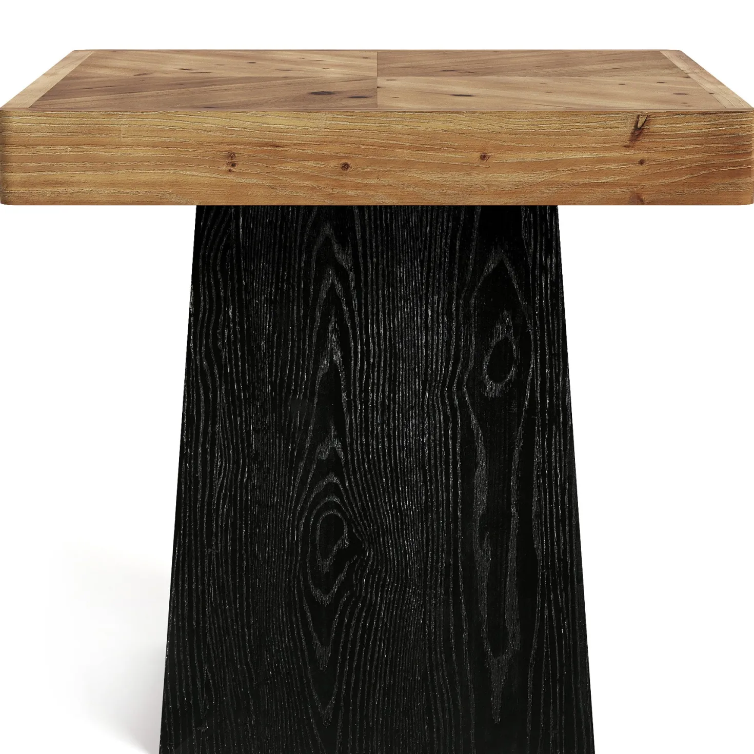 31" Solid Wood Square Dining Table for 2–4, Farmhouse Kitchen Table with Parquet Top & Tapered Base