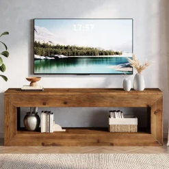 47" Solid Wood TV Stand, Farmhouse Media Console for 32/43/55" TVs