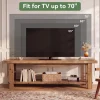 63" Solid Wood TV Stand, Farmhouse Entertainment Center for 55/65/75-Inch TV with Storage Shelves