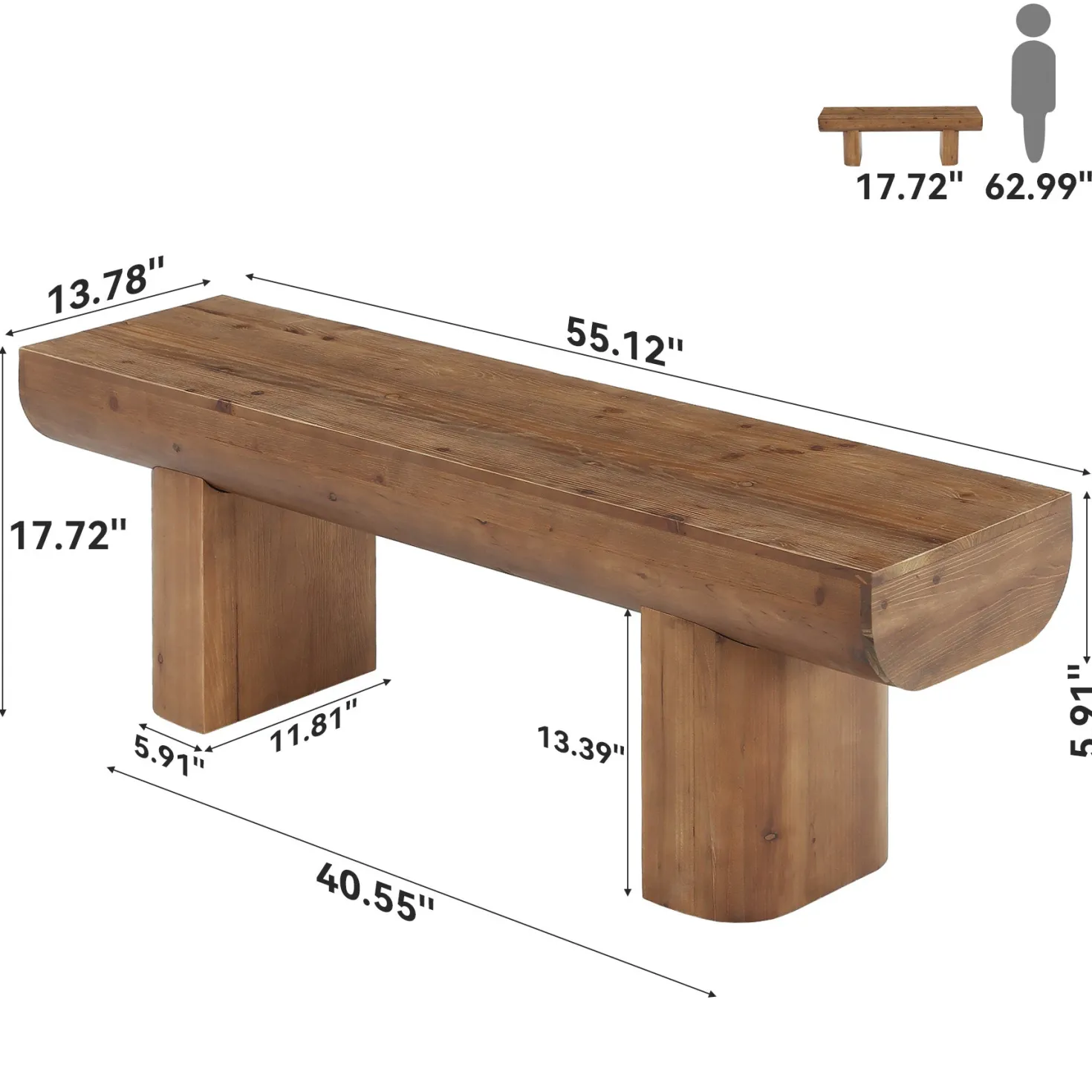 55" Solid Wood TV Stand, Farmhouse Entertainment Center for TVs up to 65" for Living Room