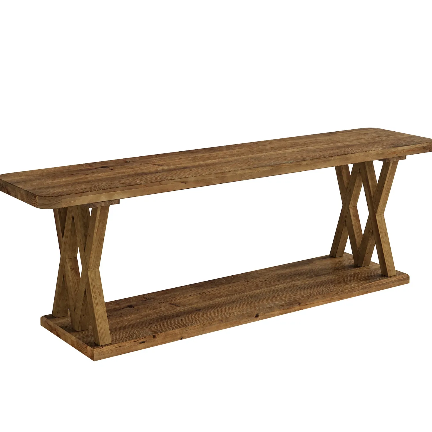 63" Solid Wood TV Stand, Farmhouse Entertainment Center for TVs Up to 75-Inch