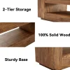 70.87" Solid Wood TV Stand, 2-Tier Entertainment Center for up to 80" TV