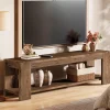 55" Solid Wood TV Stand, 2-Tier TV Console Media Stand for TVs up to 60"
