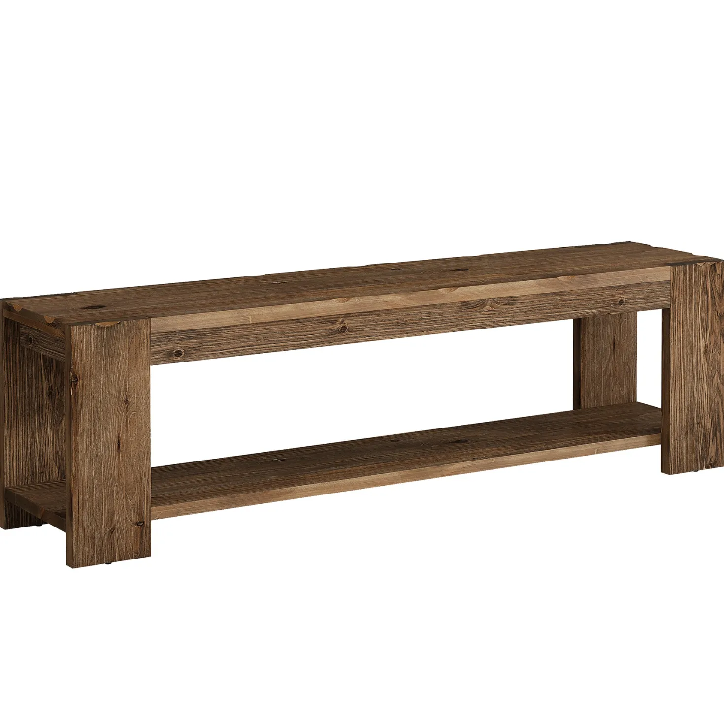 55" Solid Wood TV Stand, 2-Tier TV Console Media Stand for TVs up to 60"