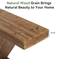 41.3” Solid Wood Z-Shape Console Table, Modern Narrow Entryway Sofa Table for Living Room or Hallway