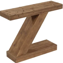 41.3” Solid Wood Z-Shape Console Table, Modern Narrow Entryway Sofa Table for Living Room or Hallway