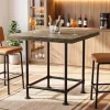 35.4" Square Bar Table, Cocktail Coffee Counter High Top Pub Table with Wood Tabletop