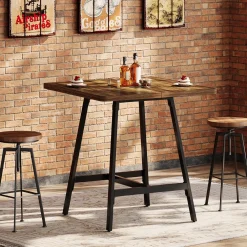 31" Square Bar Table, Small High Top Pub Table Dining Table with Thickened Top