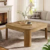 39.3" Square Coffee Table, Farmhouse Center Table Cocktail Tea Accent Table