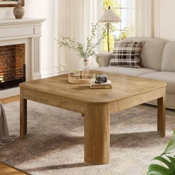 39.3" Square Coffee Table, Farmhouse Center Table Cocktail Tea Accent Table