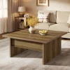 39.4" Square Coffee Table, Farmhouse Cocktail Tea Center Table for Living Room