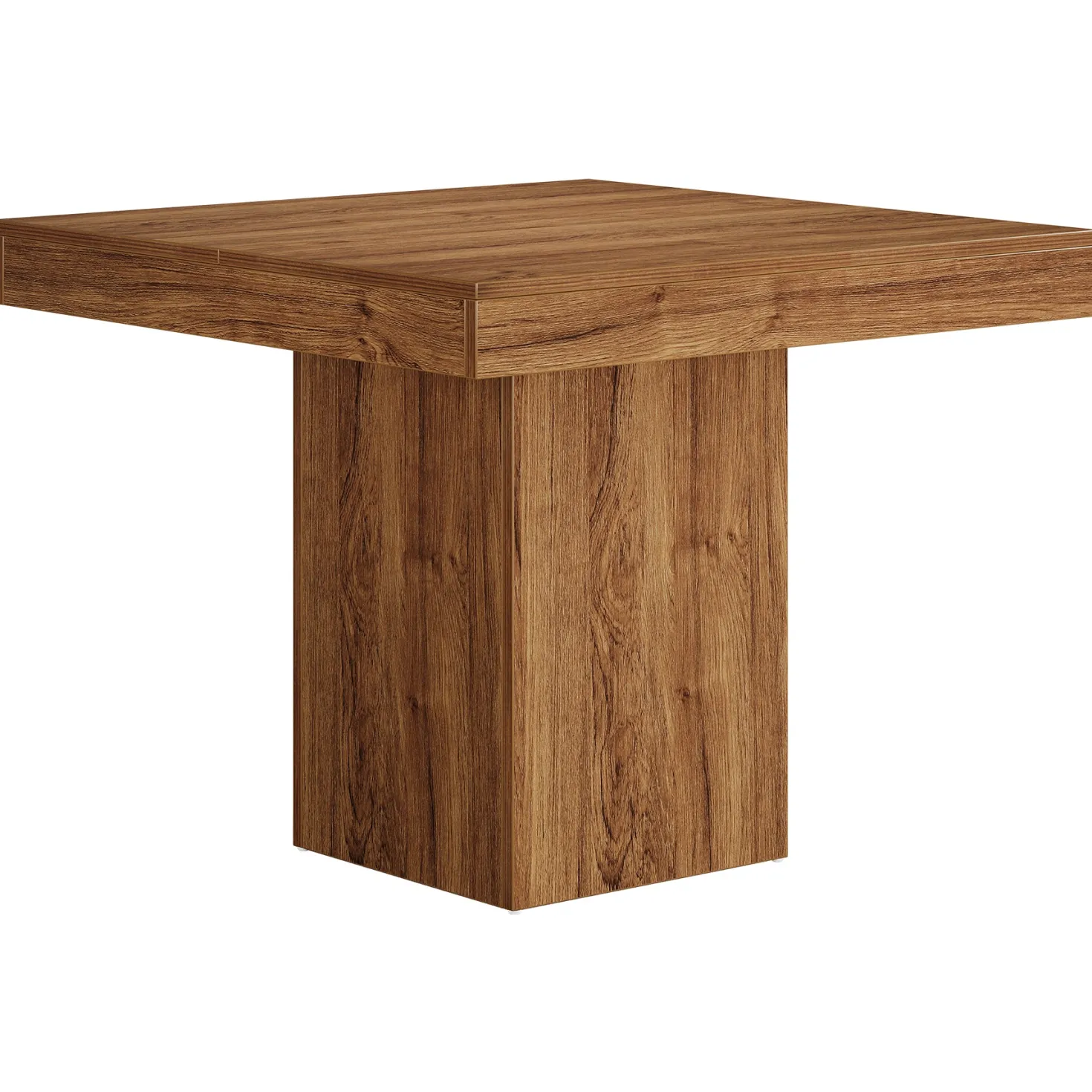 39" Square Dining Table, Farmhouse Kitchen Dinner Table with Sturdy Pedestal Base for 4