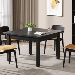 39.4" Square Dining Table Kitchen Table with Solid Wood Legs for 4