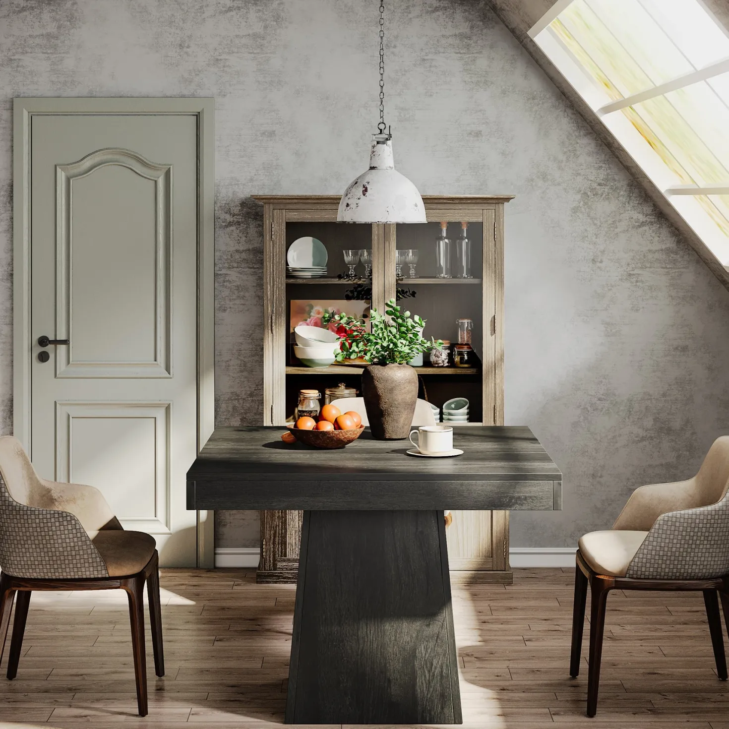31.5" Square Dining Table, Small Farmhouse Kitchen Dinner Table for 4 People