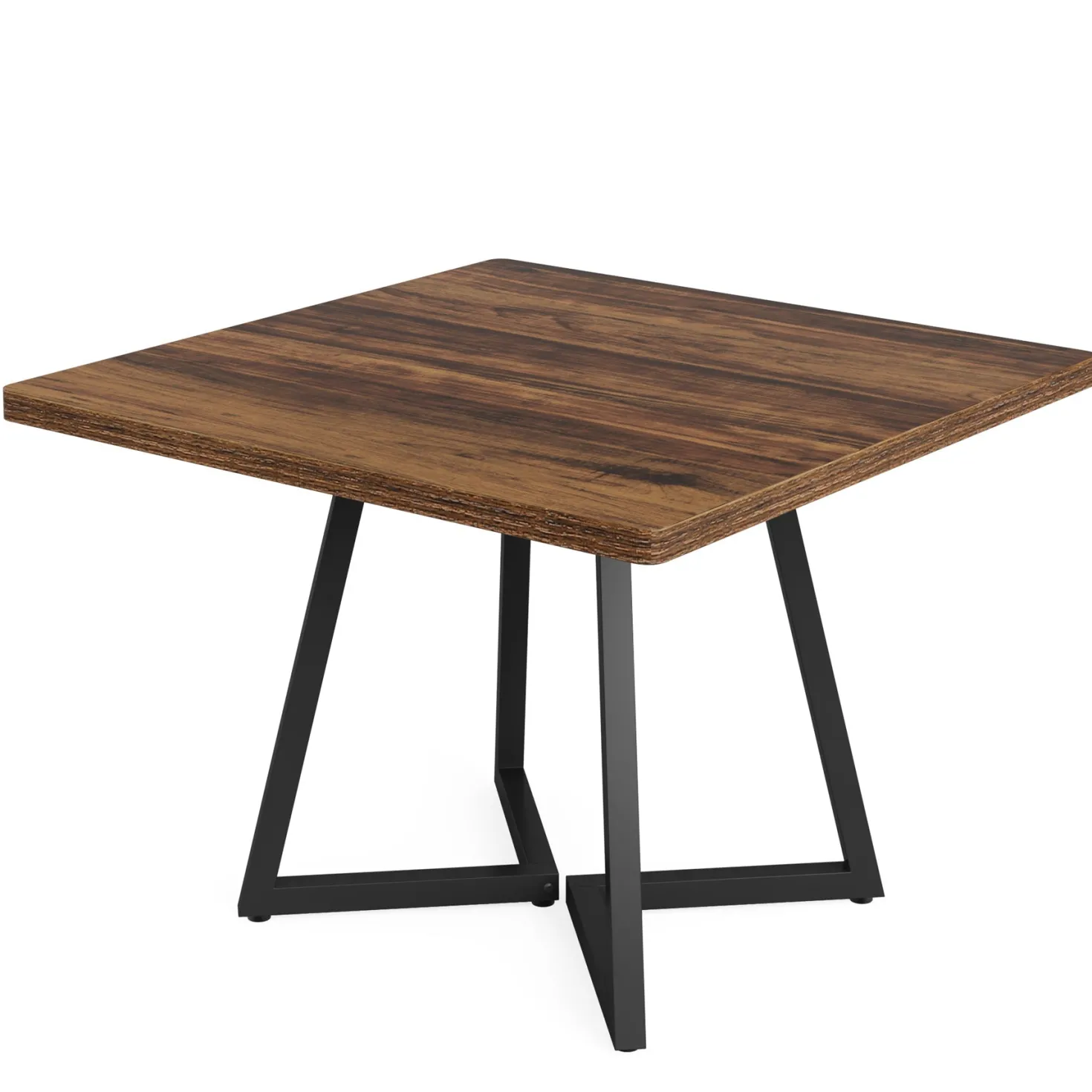 31.5" Square Dining Table, Wood Kitchen Table with Metal Legs for 4