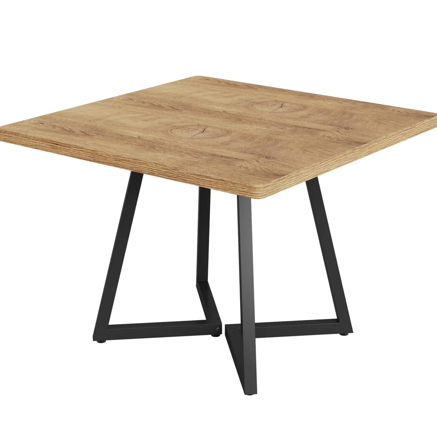 31.5" Square Dining Table, Wood Kitchen Table with Metal Legs for 4
