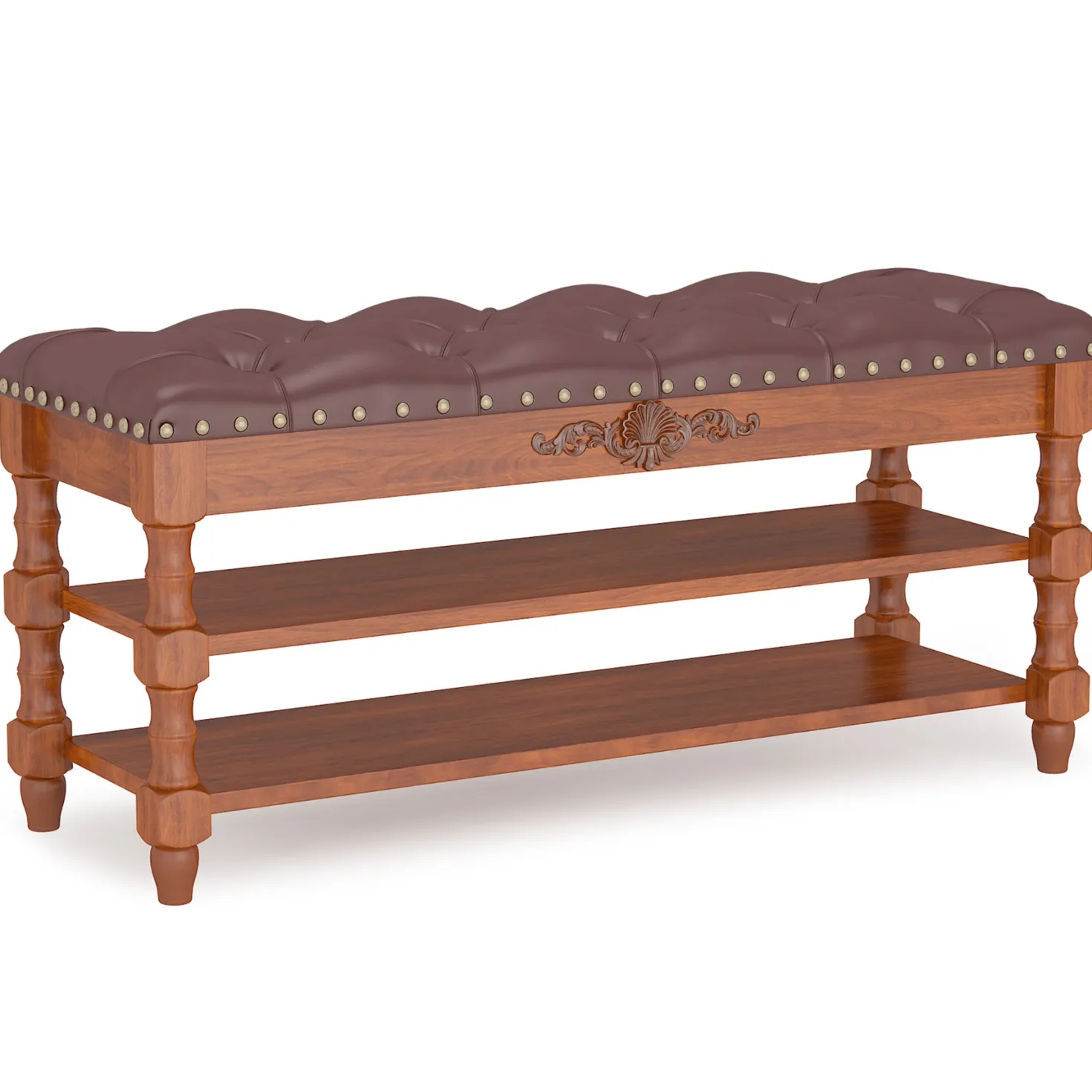 39" Storage Bench, Solid Wood Shoe Bench 8-10 Pair Shoe Organizer with Lift Top