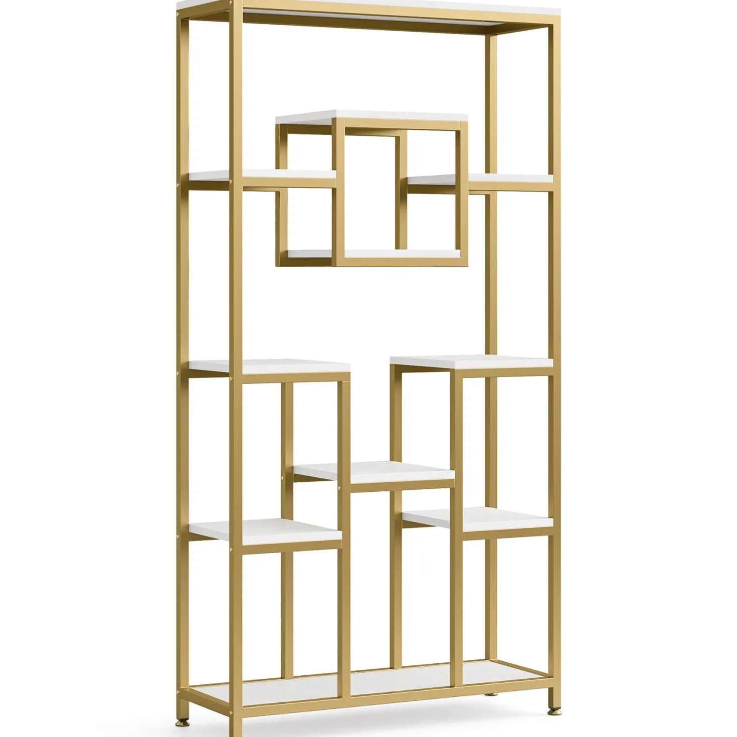 71" Tall Bookshelf, Modern 11-Tier Bookcase Display Shelf