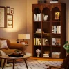 71" Tall Arched Bookshelf, 5-Tier Freestanding Bookcase Display Rack