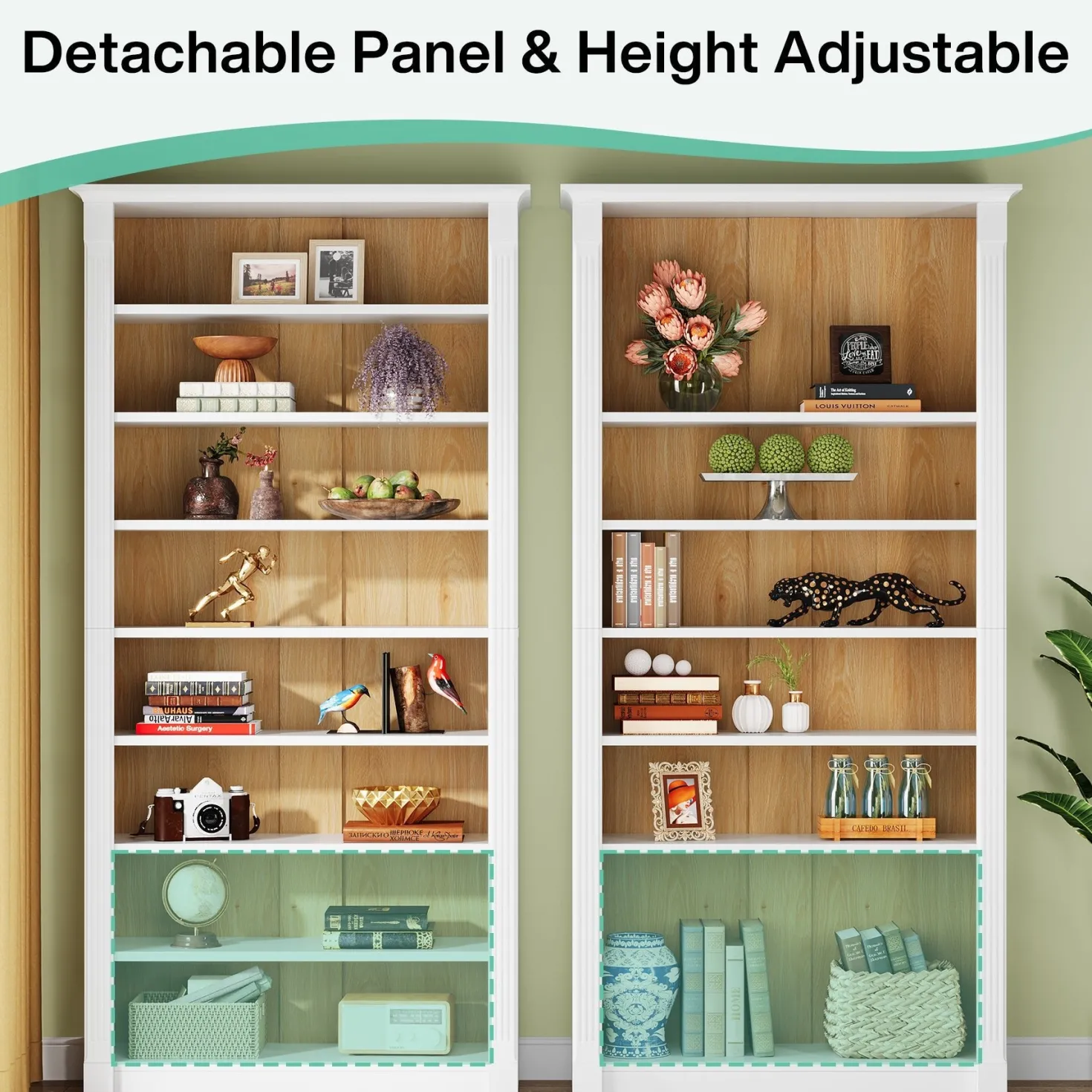 70.9" Tall Bookcase, Modern 8-Tier Bookshelf Freestanding Display Shelf