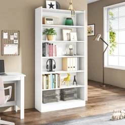 72" Tall Bookcase, 6-Tier Freestanding Bookshelf for Home Office