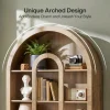 70.87" Tall Bookshelf, 5-Tier Arched Bookcase with Open Shelves for Living Room