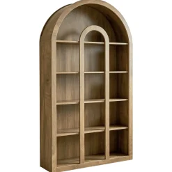 70.87" Tall Bookshelf, 5-Tier Arched Bookcase with Open Shelves for Living Room