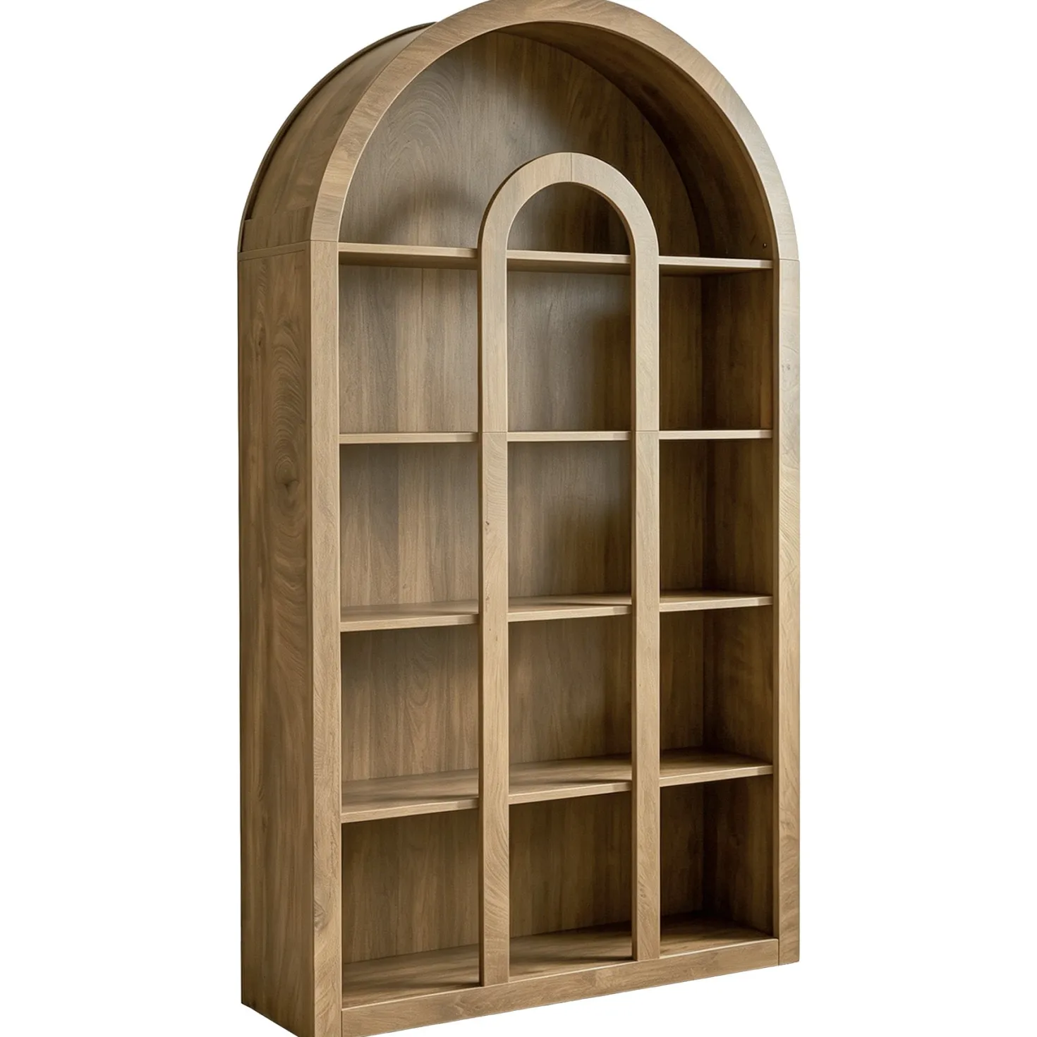 70.87" Tall Bookshelf, 5-Tier Arched Bookcase with Open Shelves for Living Room