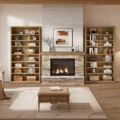 71" Tall Bookshelf, 8-Tier Bookcase FreeStanding Display Etagere with Adjustable Shelves