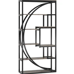70.8” Tall Modern Geometric Bookcase, 5-Tier Etagere with 8 Open Shelves