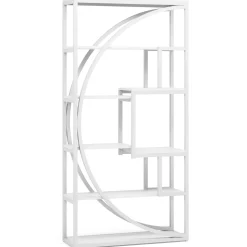 70.8” Tall Modern Geometric Bookcase, 5-Tier Etagere with 8 Open Shelves