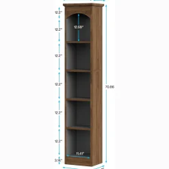 70.9" Tall Narrow Bookcase with 5-Tier Storage, Modern Cube Bookshelf