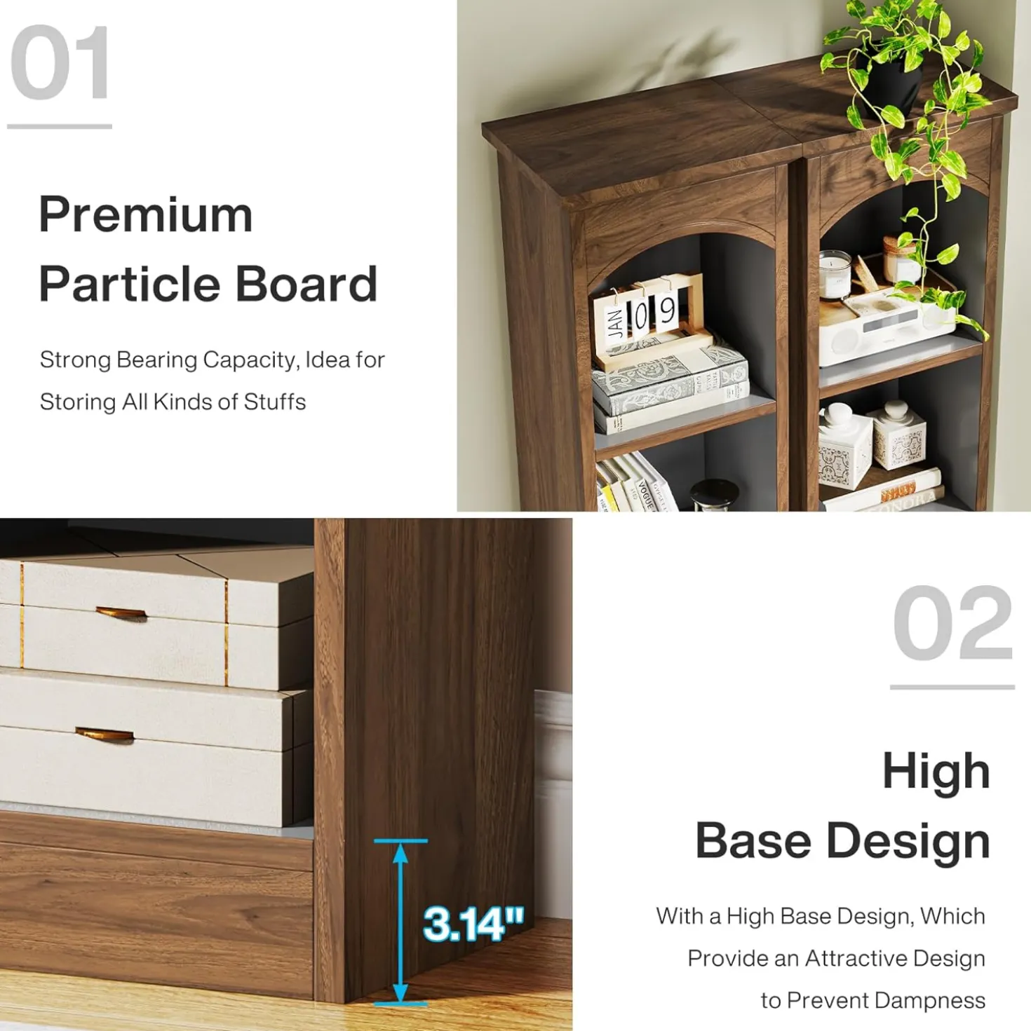 70.9" Tall Narrow Bookcase with 5-Tier Storage, Modern Cube Bookshelf