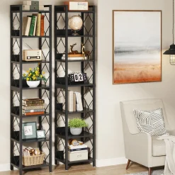 78.7” Tall Narrow Bookshelf, Slim Display Shelf for Home Office & Small Areas
