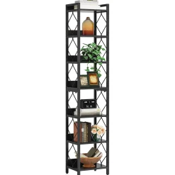78.7” Tall Narrow Bookshelf, Slim Display Shelf for Home Office & Small Areas