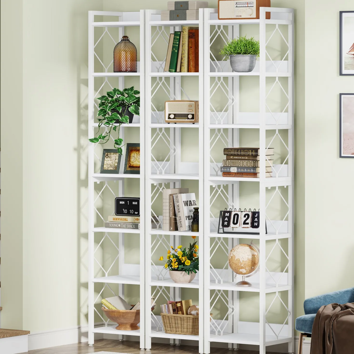 78.7” Tall Narrow Bookshelf, Slim Display Shelf for Home Office & Small Areas